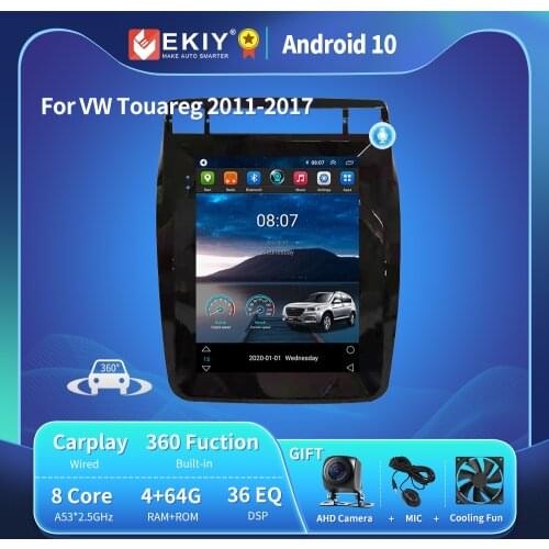 EKIY For Volkswagen VW Touareg 2011-2017 Android 10 Car Radio Multimedia Vertical Tesla Screen Navigation GPS Stereo BT no 2 din