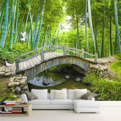 Beibehang Bridges Custom Photo Wallpaper 3D Bamboo Forest Landscape Painting Wall Decoration Living Room Bedroom 3d Wallpaper