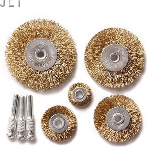 JLI 8 Pcs Petiole Wire Rust Grinding Polishing Accessories Wire Wheel Brushes For Rotary Tool Electric Abrasive Tools