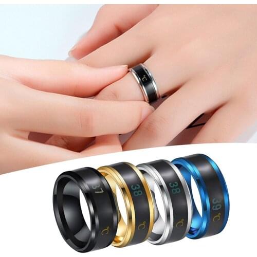 Temperature Ring Titanium Steel Mood Emotion Feeling Intelligent Temperature Sensitive Rings for Women Men Waterproof Jewelry