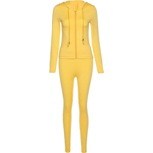 Pant Suits Tracksuit Womens Clothing 2021 Autumn Long Sleeve Zipper Pocket Hoodies+Leggings Matching Two Piece Sets Y2K Outfits