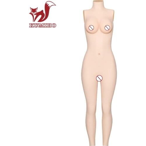 KUMIHO 5G Ankle-Length Bodysuit Silicone breasts forms fake Vagina silicone gel transgender pussy for Crossdresser shemale