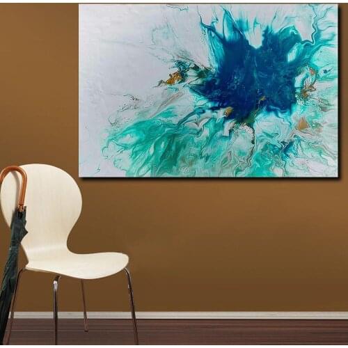 Fashion Wall Art Pictures for Living Room Home Decor Blue Abstract Art Canvas Oil Painting Printed No Framed Wall Pictures