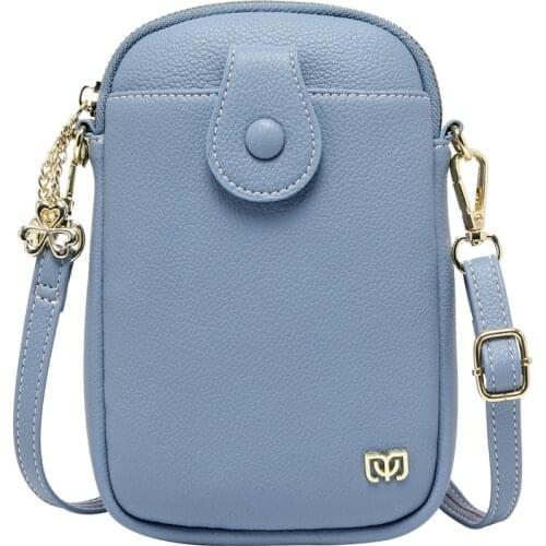 New Shoulder Strap Bag Zipper Hasp Cell Phone Pocket Purse Ladies Mini Hasp Crossbody Bag Luxury PU Leather Simple Messenger Bag