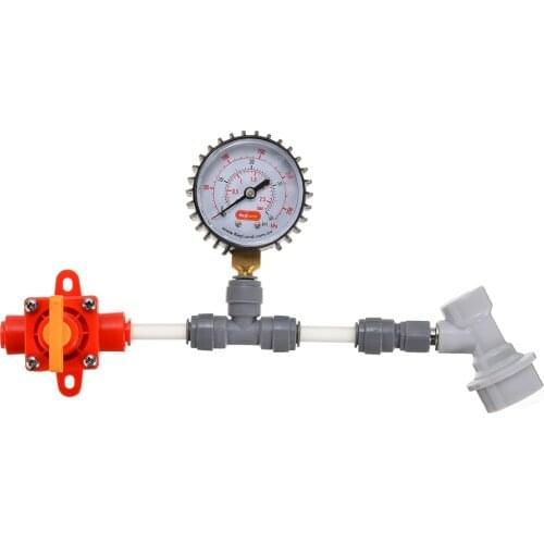 New Blowtie Food Grade Acetal Diaphragm Spunding Valve Set - Adjustable Pressure Relief Gauge Ball 0-40 psi