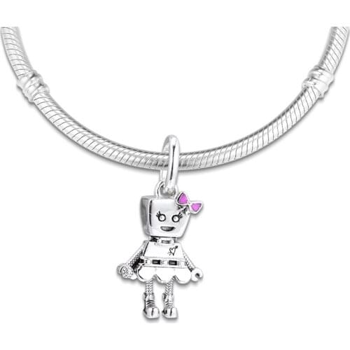 Bella Bot Beads Fit Pandora Bracelet DIY S925 Silver Punk Band Dangle Charm For Jewelry Making Women Gift 021076