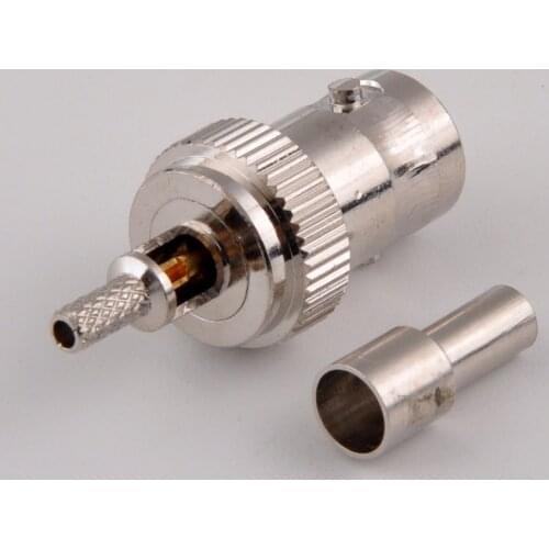 RF electrical wire terminal connector RP-BNC Jack(male pin) Crimp straight connector for coaxial cable RG316 RG178 RG179 LMR100