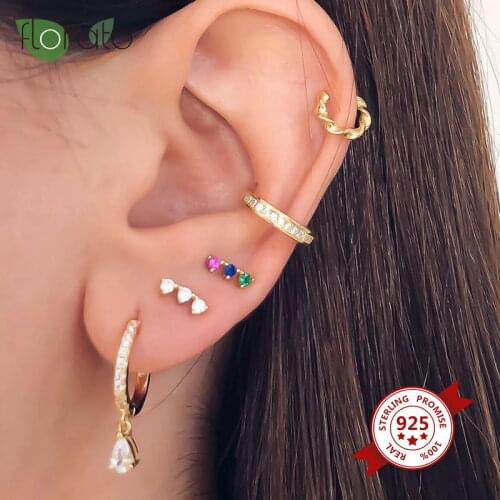 Stud Earrings Custom Jewelry 925 Silver Ear Needle Cubic Zirconia Charming Women Minimalist Earrings Hypoallergenic Ear Bones