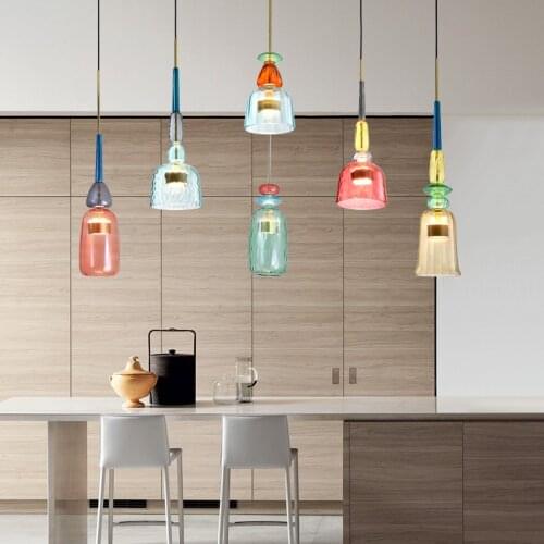 Nordic Decor Colorful Led Loft Pendant Lights Modern Creative Art Pendant Light Living Room Kitchen Hanging Lamps Retro Hanglamp