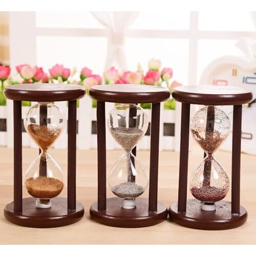 DIY Vintage Wooden Hourglass Crafts Sand Clock Toothbrush Make Tea Sandglass Home Ornaments Wood quicksand Sand Timer 7x7x12CM