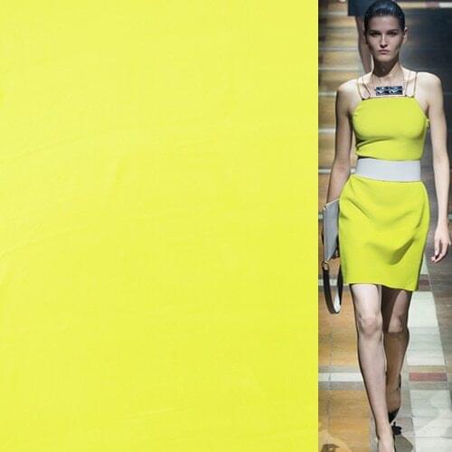 Bright yellow heavier pure silk crepe silk fabric very thick 26momme,SCDC920