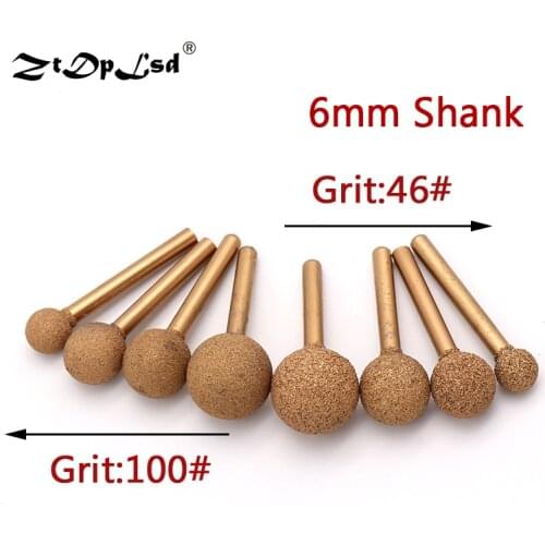 1PCS 6MM Shank 12MM To 25MM Brazed Diamond Grinding Head Burrs Carving Peeling For Jade Stone Concrete Ceramic Mill Handle