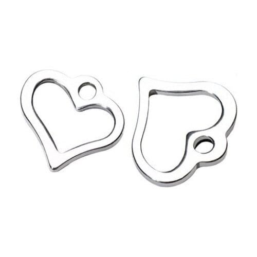 100pcs/lot love heart 11mm Round Connector Metal Alloy Pendant For DIY bracelet Jewelry Making fh5d