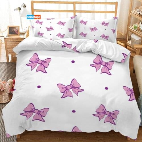 3 Pcs Luxury Duvet Cover Set Fashion Bowknot Bedding Sets Comforter Duvet Cover Pillowcase Home Textiles