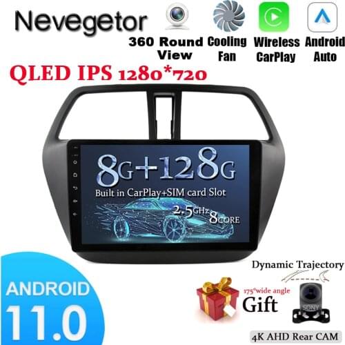 4G LTE Android 11.0 car gps multimedia video radio player in dash for Suzuki S-cross 2014 null 2017 years navigation stereo