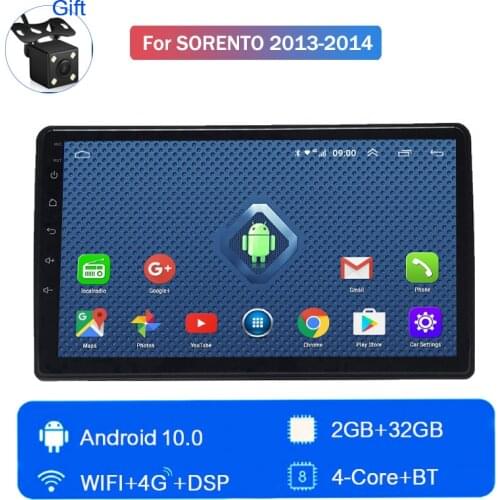4G LTE Android 10 Head Unit Car Multimedia Player Radio 2GB+32GB Autoradio FM Wifi BT For Kia Sorento 2013 2014 GPS navigation