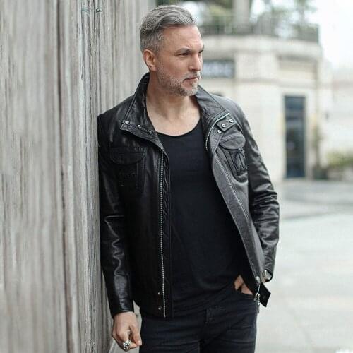 Basic Black Bomber Leather Jacket