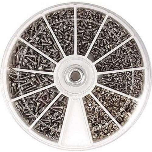 Free Shipping 1000pcs Stainless Steel Screw & Nut Set Assortment Nose Pad Optical Repair Tool For Eyeglasses Sunglass Cell Phone