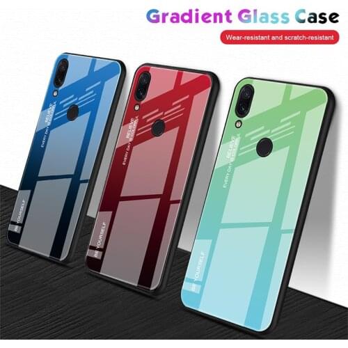 Tempered Glass Case for Xiaomi Redmi Note 7 6 K20 Pro Glossy Stained Gradient Colorful Case for Redmi 7 6A 6 Pro 5 Plus