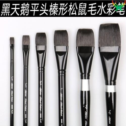 Black Velvet Imported Watercolor Paintbrush BV Water Chalk Squirrel Hair Mixed Hair Squirrel Brush 3008S Flat Head Hazel Shape