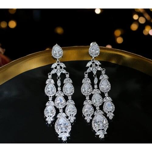 Zircon Retro Rhinestones Plant Crystal Earrings Trendy Wedding Girls Accessories Earrings Jewelry For Young Girl