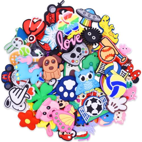 CSBL Cartoon Love Shoes Detachable PVC Soft Rubber Shoes Buckle Hole Shoes Garden Decorations Croc Charms Buckle Decorative