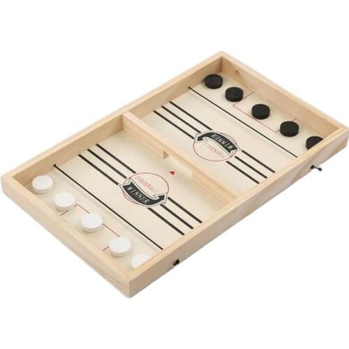 Wooden Table Hockey Game Board Game Family Parent-child Interactive Toy Double Catapult Chess Interesting Entertainment Gift