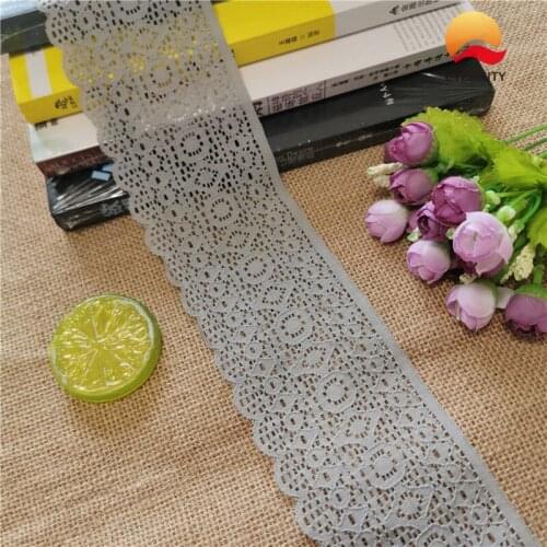 8cm S1501 latest custom floral pattern elastic soft mesh eye spandex George royal blue black lace fabric for ladies underwear m