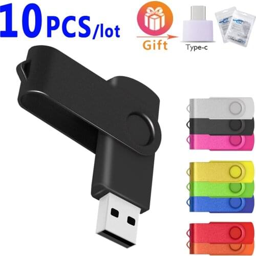 10pcs Personalize logo free Flash Drive 64GB Metal Pendrive 32gb 16gb 4gb USB Stick 2.0 pen drive 128GB usb flash memory stick