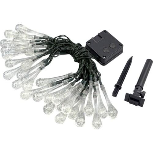 20 LED SOLAR Water Drop Powered String Lights Lamps Fairy Lights for Christmas Wedding Party Decoration