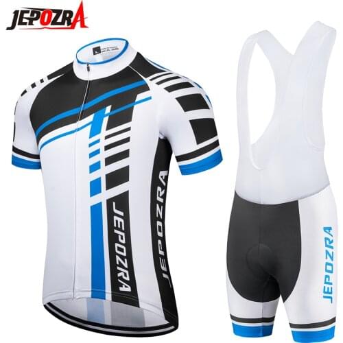 Jepozra Cycling Jersey sets red Bicycle Short Sleeve Cycling Clothing Bike maillot Cycling Jersey Bib shorts