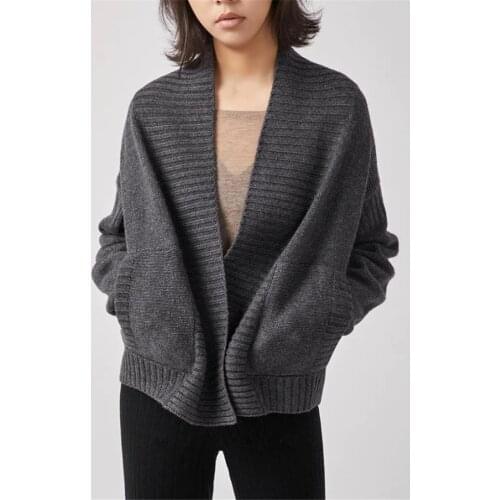 Top fashion cashmere wool blend women cardigans sweater coat spring autumn S/M/L