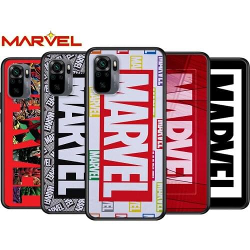 Marvel logo cool for Xiaomi Redmi Note 10 10S 9 9T 9S 9Pro Max 8T 8Pro 8 7 6 5 Pro 5A 4X 4 Soft Black Phone Case
