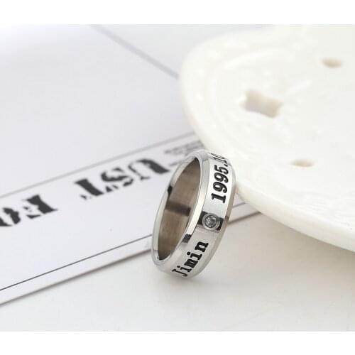Kpop Bangtan Boys Titanium Steel Rings birthday couple JUNGKOOK JIMIN JUNG KOOK V K-pop bangtan ring supplies stationery set