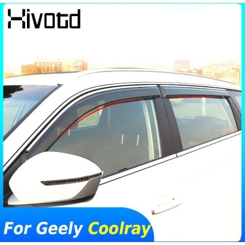 For Geely Coolray 2018-2020 Car Door Window Wind Visor Vent Shades Protector ABS Exterior Window Deflectors Sun Rain Guard Parts