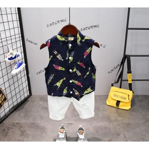 2020 summer Boy causal t-shirt + shorts two-piece flower boys clothing baby boy sets childrens set kids ports suits 16