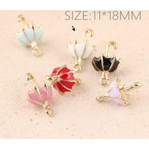 Trendy 3D Alloy Necklace Pendants 20PCs 60PCs Gold Tone Oil Drop Umbrella Floating Pendant Charm Craft Fit Bracelet Necklace