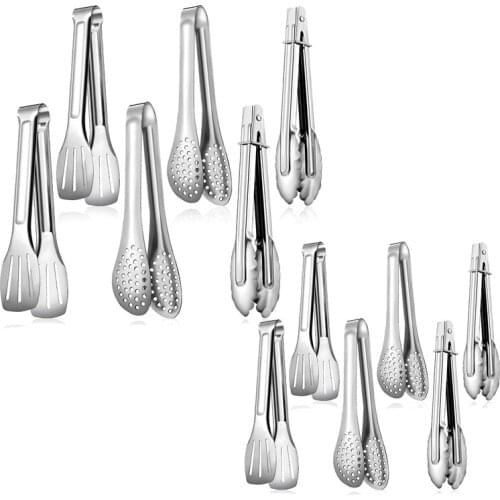 6 Pcs Buffet Tongs Set,Stainless Steel Food Serving Tongs(3 Styles),for Cooking,Grilling,Salad,Buffet,Kitchen