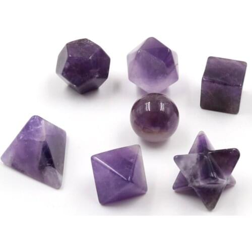 Natural Seven Chakras Platonic Solids Reiki Energy Healing Stone Beads Sacred Geometry Flower of Life Merkaba White Crystal