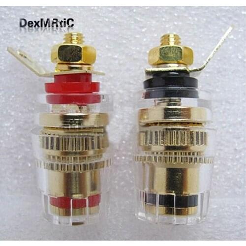 A pair Banana connector Copper Terminal banana plug sockets for Loudspeakers Posts