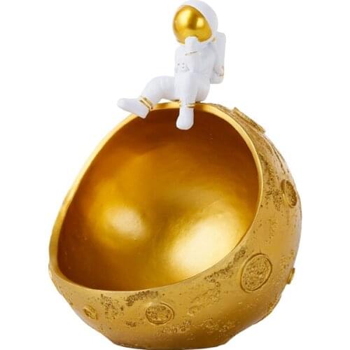Nordic Home Snacks Desktop Decoration Astronaut Dried Fruit Tray Creative Resin Astronaut Porch Key Storage Box Decoration