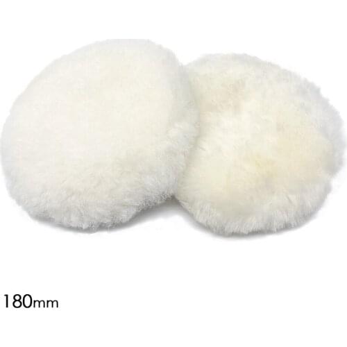 2pcs Wool Polishing Pad 7" Inch 180mm Hook & Loop Car Waxing Buffing Wheels for Polish Glass with Machine