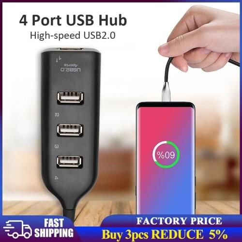 Practical USB Hub 5Mbps High Speed Multi USB 2.0 Adapter Expander Durable Multi-functional 4 Port Computer Splitter