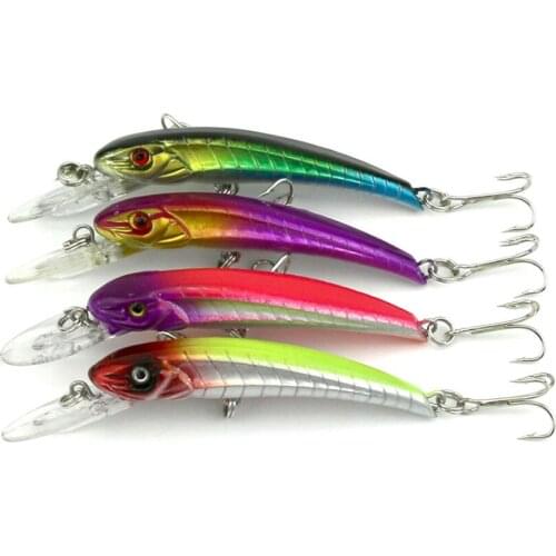 Minnow Lure 4Pcs 9cm 5.8g Fishing Lure CrankBait Hard Plastic Swimbait Wobbler Artificial Sea Lure Hooks Salt Water Diving Lure