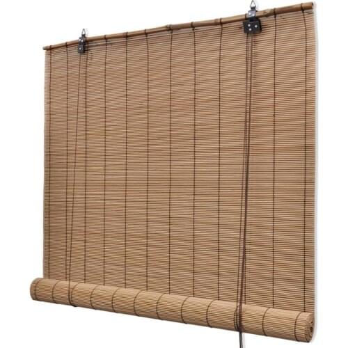 Simple Brown Bamboo Roller Blinds for Window Dressing Filter Light Eco-Friendly Bamboo Slats Home Decor