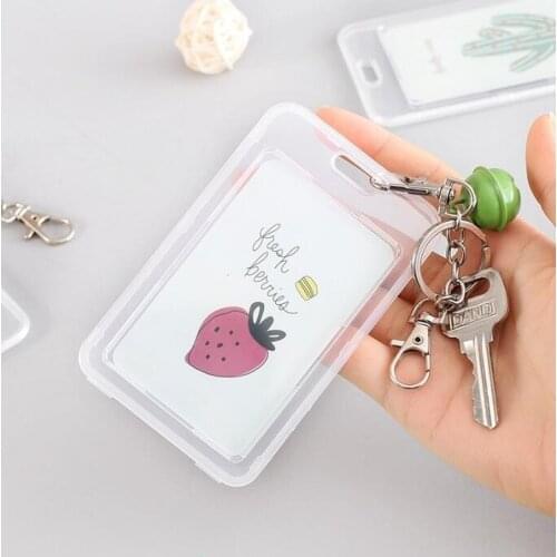 Transparent Card Holder Student Card Holder Keychain Bus Bank Card Protection Case