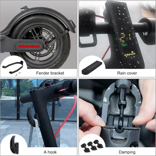 Rubber Damping Pad+Hook+Rain Cover+Mudguard Fender Bracket Front Fork Shakeproof Damper Cushions for M365 Electric Scooter