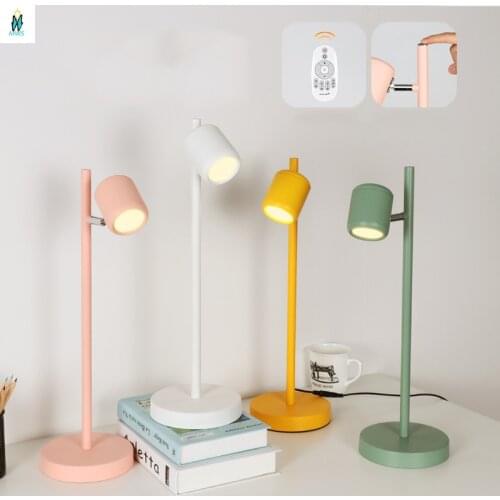 Nordic Creative Macaron Table Lamp Touch and Remote Control Adjustable Lights for Bedroom Study Bedside Decoration Led Desk Lamp