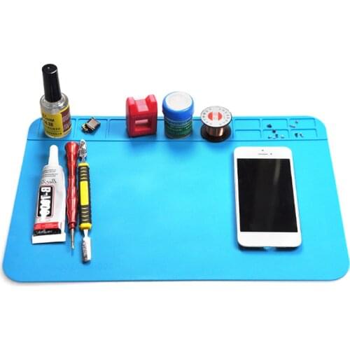 Heat Insulation Working Mat Silicone Soldering Mat Mobile Phone Soldering Repair Pad BGA Soldering Station Platform
