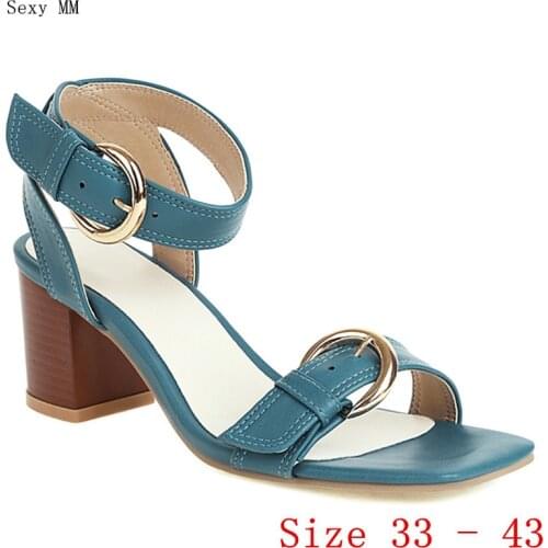 Women High Heel Sandals Ankle Strap Shoes Woman High Heels Gladiator Sandals Pumps Small Plus Size 33 - 40 41 42 43